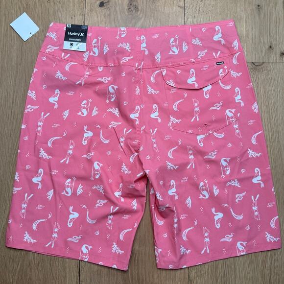 NWT Hurley Men's Deep Sea 20" Pink Swim Board Shorts Mermaid Ocean Beach 30 - Picture 4 of 6